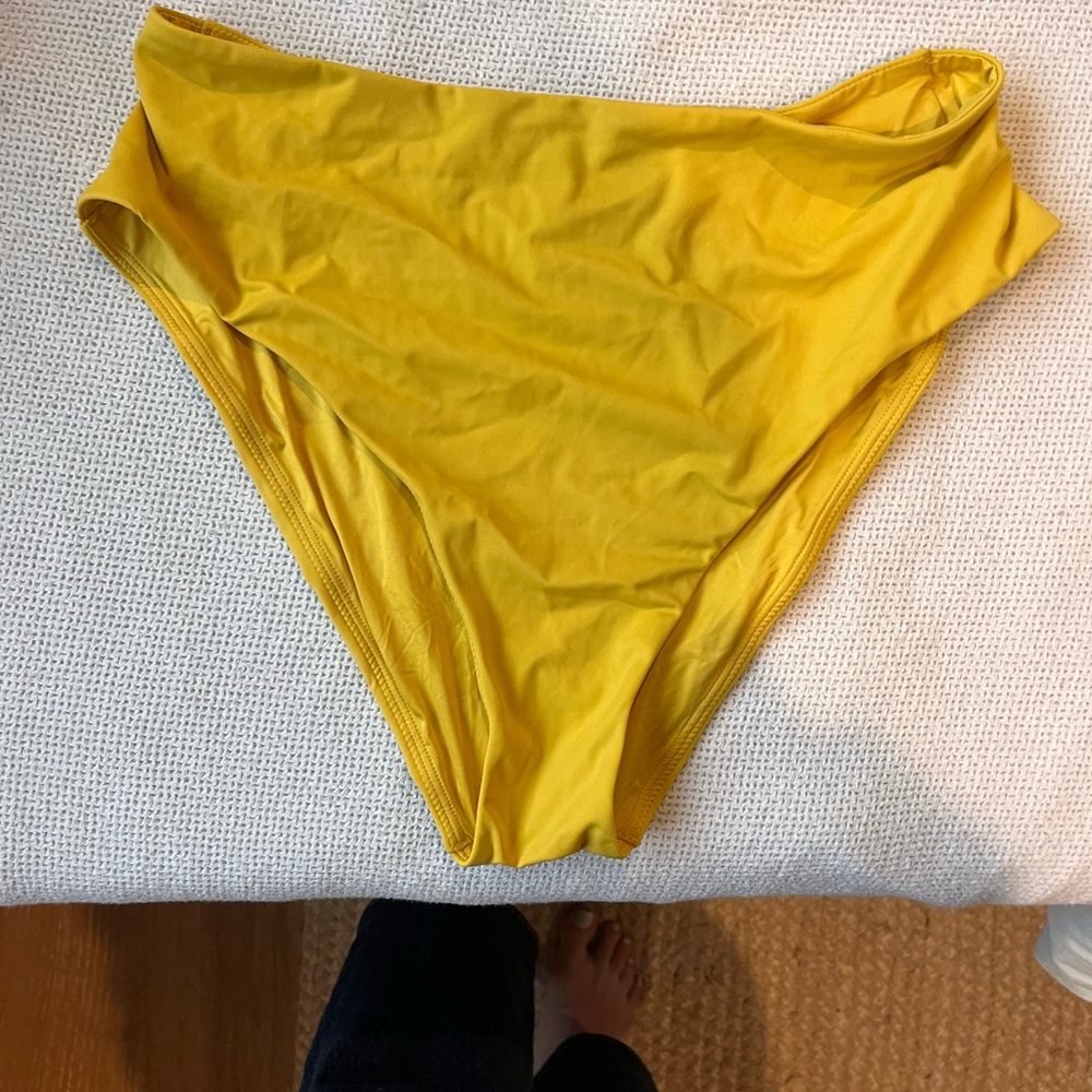 Bright Yellow High-Waisted Bikini Bottom